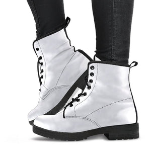 Classic White Boots: Women's Vegan Leather Boots, Durable Winter Rain Boots,