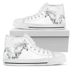 White Horses Women's High Top High Quality,Handmade Crafted Multi Colored, Canvas Shoes, High Tops Sneaker, Boho,All Star,Custom Shoes