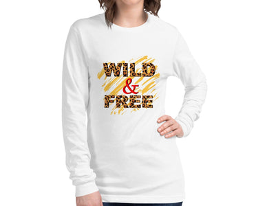 Wild & Free Cheetah Animal Print Multicolored Unisex Long Sleeve Tee, Super Soft