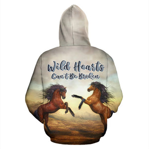 Wild Hearts Horse Hippie Hoodie,Custom Hoodie, Floral, Fashion Wear,Fashion Clothes,Handmade Hoodie,Floral,Pullover Hoodie,Hooded Sweatshirt