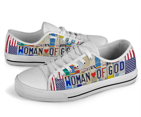 Image of Woman of God Women's Canvas Shoes , Low Top Vibrant Cosmic Festival Footwear,