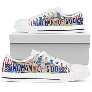 Woman of God Women's Canvas Shoes , Low Top Vibrant Cosmic Festival Footwear,
