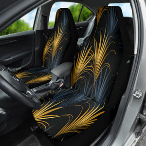 Exotic Modern Leaf Design Women's Car Seat Covers, Front Seat Protectors, Trendy