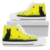 Yellow Black Cat Spiritual, High Tops Sneaker, Multi Colored, Streetwear, Hippie, Canvas Shoes, High Quality,Handmade Crafted, Boho,All Star