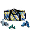 Yellow Blue And White Stipe Duffel Bag, Weekender Bags/ Baby Bag/ Travel Bag/