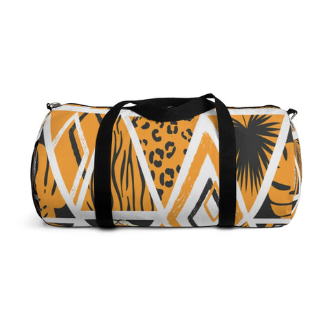 Image of Yellow Geometric Animal Print Duffel Bag, Weekender Bags/ Baby Bag/ Travel Bag/