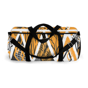 Yellow Geometric Animal Print Duffel Bag, Weekender Bags/ Baby Bag/ Travel Bag/