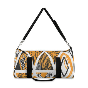Yellow Geometric Animal Print Duffel Bag, Weekender Bags/ Baby Bag/ Travel Bag/