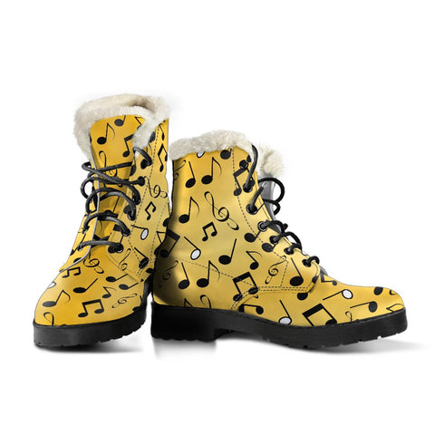 Image of Yellow Music Notes Custom Boots,Boho Chic boots,Spiritual Classic Boot,Rain Boots,Hippie,Combat Style Boots,Emo Punk Boots,Goth Winter Boots
