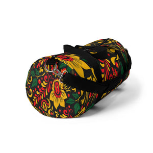 Yellow Red And Green Floral Duffel Bag, Weekender Bags/ Baby Bag/ Travel Bag/