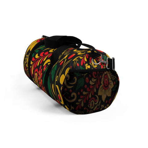Image of Yellow Red And Green Floral Duffel Bag, Weekender Bags/ Baby Bag/ Travel Bag/