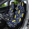 Yellow Roses on Blue Car Seat Covers, Front Protectors, Floral Car Accessories,