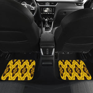 Yellow mandala pattern Car Mats Back/Front, Floor Mats Set, Car Accessories