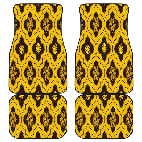 Image of Yellow mandala pattern Car Mats Back/Front, Floor Mats Set, Car Accessories