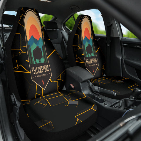 Image of Yellowstone Inspired Car Seat Covers, Front Protectors, Nature Car Decor, Scenic