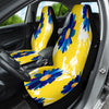 Yellow Watercolor Floral Car Seat Covers, Artistic Front Seat Protectors,