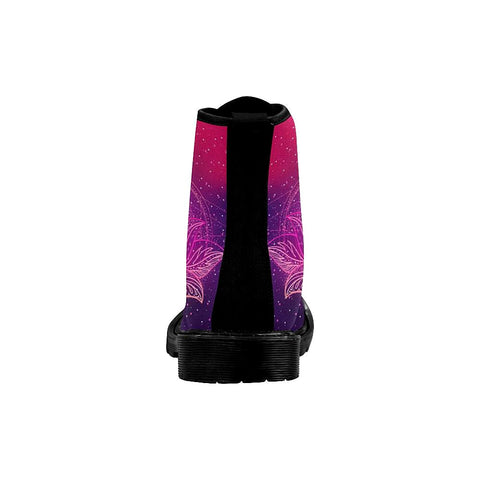 Image of Yogi Lotus Pink Purple Galaxy Womens Boots,Comfortable Boots,Decor Womens Boots,Combat Boots Combat