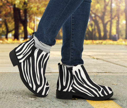 Image of Zebra Womens Fashion Boots,Women's Boots,Leather Boots Women,Handmade Boots,Biker Boots,Vegan Leather,Rain Boots,Handmade Boots