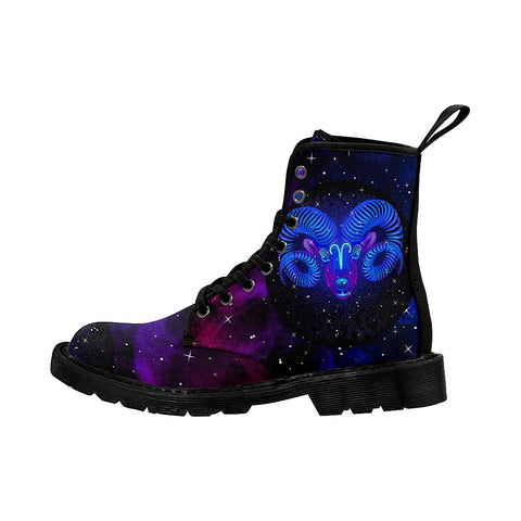 Image of Zodiac Aries Womens Rain Boots,Hippie,Combat Style Boots,Emo Punk Boots,Goth Winter Boots,Casual Boots