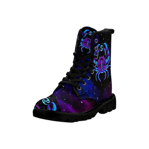 Zodiac Cancer Womens , Rain Boots,Hippie,Combat Style Boots,Emo Punk Boots