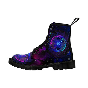 Zodiac Pisces Womens Rain Boots,Hippie,Combat Style Boots,Emo Punk Boots,Goth Winter Boots,Casual Boots