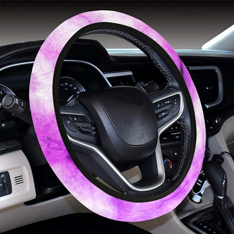 Image of Purple Grunge Tie Dye, Abstract Art Steering Wheel Cover, Car Accessories, Car