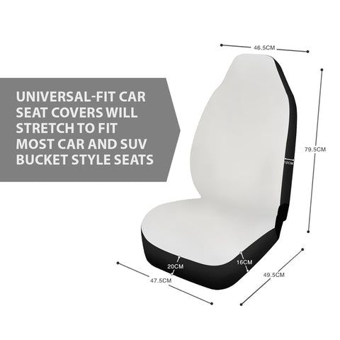 Image of Black White Floral Car Seat Covers, Front Protectors, Classic Design