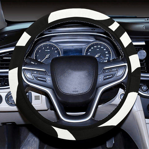 Image of Zebra Stripes Black Steering Wheel Cover, Car Accessories, Car decoration, comfortable grip & Padding, car decor