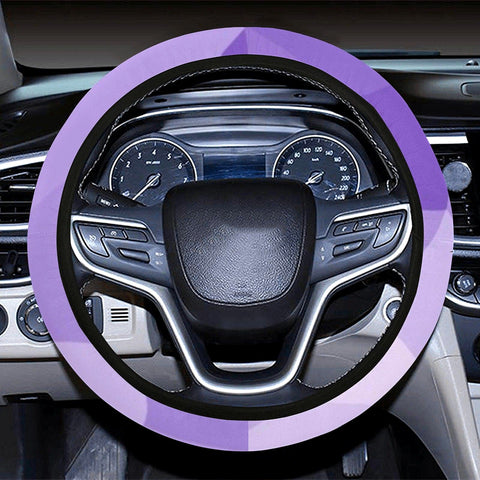 Image of Purple Abstract Geometrix Pattern Steering Wheel Cover, Car Accessories, Car