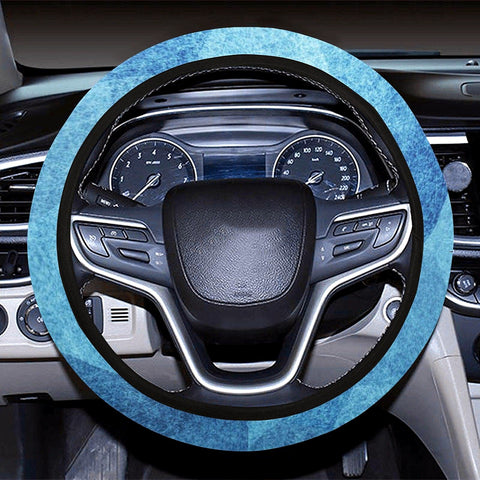 Image of Blue Abstract Pattern Steering Wheel Cover, Car Accessories, Car decoration,