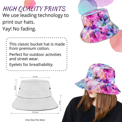 Image of Hot PinkBreathable Head Gear, Sun Block, Fishing Hat, Casual, Unisex Bucket Hat,