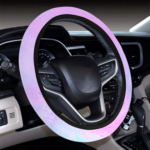 Image of Soft Blue Purple Texture Steering Wheel Cover, Car Accessories, Car decoration,