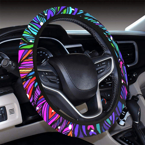 Image of Colorful Floral Mandala Boho Chic Steering Wheel Cover, Car Accessories, Car