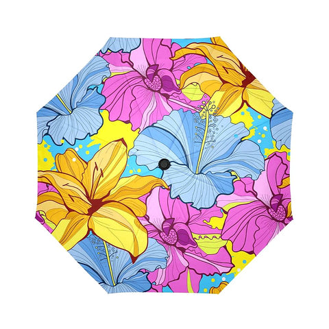 Image of abstract Floral Art Auto-Foldable Umbrella (Model U04)