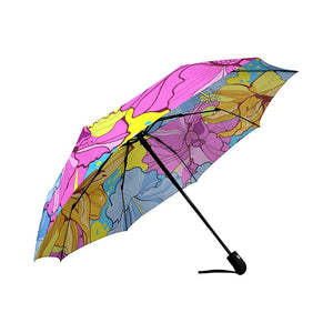 abstract Floral Art Auto-Foldable Umbrella (Model U04)