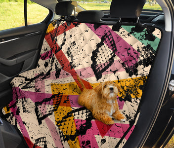 Snake Skin Pattern Car Seat Covers , Orange Red Abstract Design, Backseat Pet