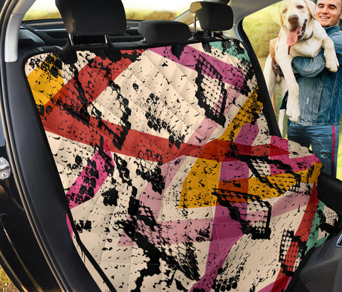 Image of Snake Skin Pattern Car Seat Covers , Orange Red Abstract Design, Backseat Pet