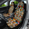 Abstract Triangle Tribal Patterns Car Seat Covers, Geometric Front Seat