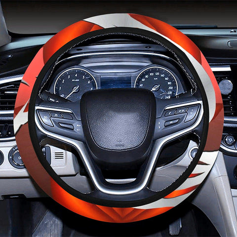 Image of Red 3D Floral Pattern Steering Wheel Cover, Car Accessories, Car decoration,