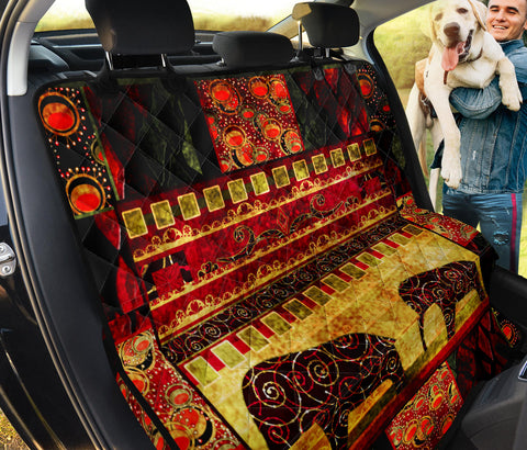 Image of African Pattern Grunge Pet Seat Covers - Abstract Art, Backseat Protectors, Unique Car Accessories