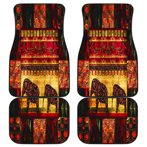 Image of african pattern grunge print Car Mats Back/Front, Floor Mats Set, Car