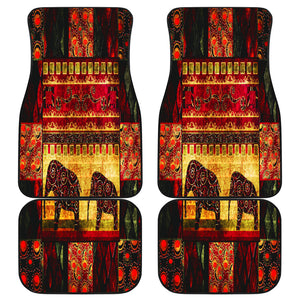 african pattern grunge print Car Mats Back/Front, Floor Mats Set, Car