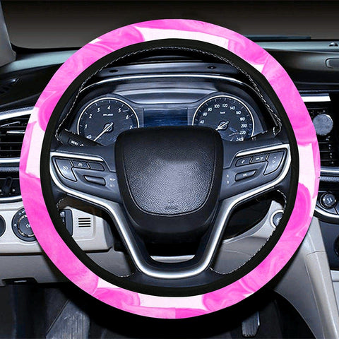 Image of Watercolor Pink Hearts Steering Wheel Cover, Car Accessories, Car decoration,