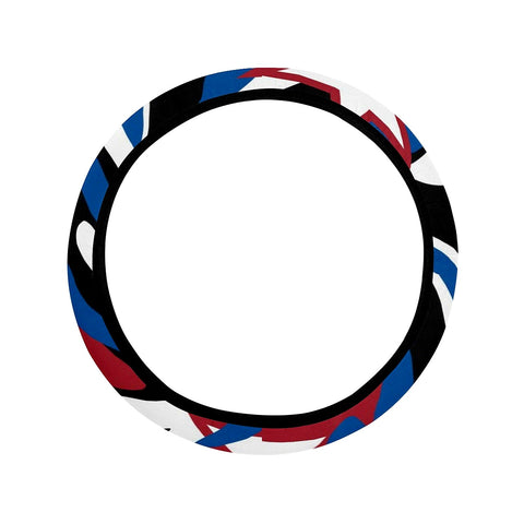 Image of Patriotic Camouflage Red White And Blue With Stars American Pride Steering Wheel