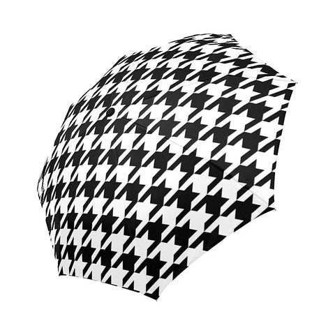 Image of black and white houndstooth classic pattern Auto-Foldable Umbrella (Model U04)