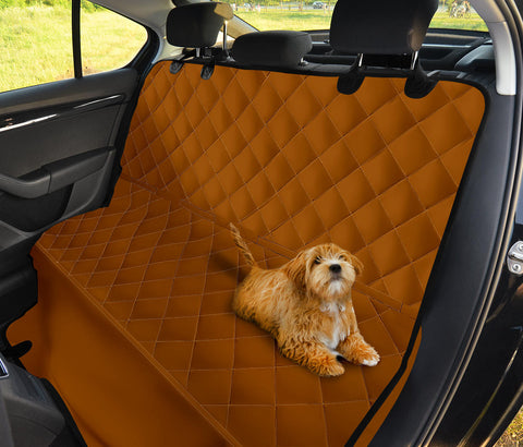 Image of Brown Abstract Art Car Seat Covers, Backseat Pet Protectors, Earth Tone Car Accessories