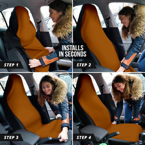 Warm Brown Car Seat Covers, Front Seat Protectors, Modern Car Accessories, Earth