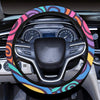Abstract Colorful Swirls Pattern Steering Wheel Cover, Car Accessories, Car