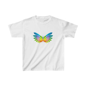 Rainbow Butterfly Kids Heavy Cotton Tshirt