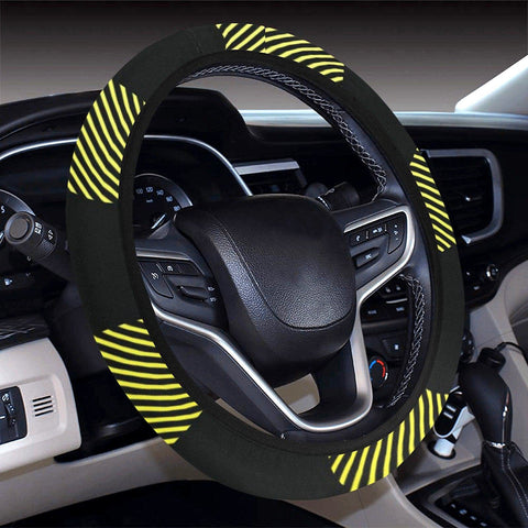Image of Yellow Plaid Steering Wheel Cover, Car Accessories, Car decoration, comfortable